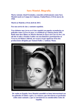 Biograf&iacute;a y obras de Sara Montiel, pinchar aqu&iacute; para descargar el PDF