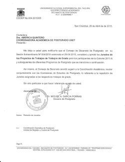Me dirijo a usted para notificarle que el Consejo