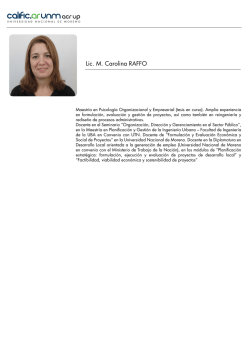 Lic. M. Carolina RAFFO - Universidad Nacional de Moreno