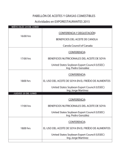 PABELL&Oacute;N DE ACEITES Y GRASAS COMESTIBLES Actividades