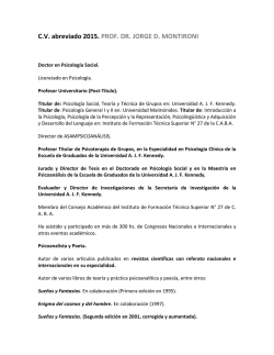 C.V. abreviado 2015. PROF. DR. JORGE D. MONTIRONI