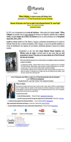 Tiffany Calligaris, la autora suceso del fantasy local, participar&aacute; en