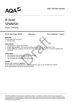 A-level Spanish Specimen question paper Paper 2