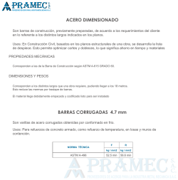 ACERO DIMENSIONADO BARRAS CORRUGADAS 4.7 mm