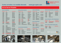 Cortes serrados a la medida deseada de las barras