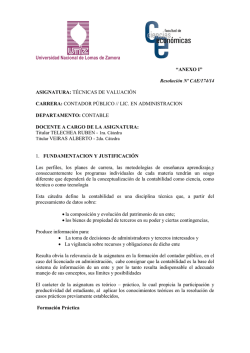 T&eacute;cnicas de Valuaci&oacute;n - Facultad de Ciencias Econ&oacute;micas