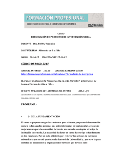FORMULACI&Oacute;N DE PROYECTOS DE INTERVENCI&Oacute;N SOCIAL