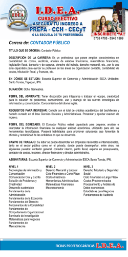 Carrera de: CONTADOR P&Uacute;BLICO