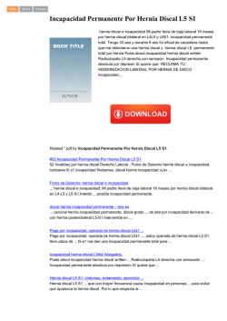Incapacidad Permanente Por Hernia Discal L5 S1