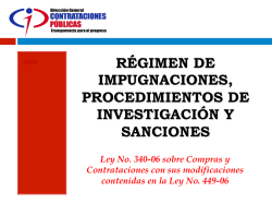 r&eacute;gimen de impugnaciones, procedimientos de investigaci&oacute;n y