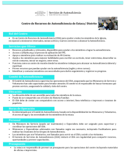 Centro de Recursos de Autosuficiencia de Estaca/ Distrito Rol del