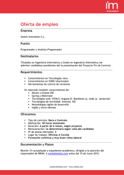 OFERTA DE EMPLEO - Facultade de Inform&aacute;tica de A Coru&ntilde;a