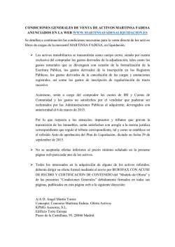 CONDICIONES GENERALES DE VENTA DE ACTIVOS MARTINSA