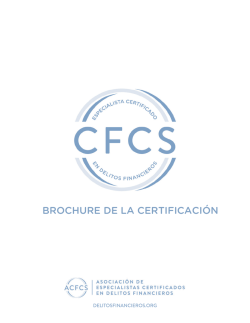 ACFCS &ndash; Brochure de la Certificaci&oacute;n CFCS