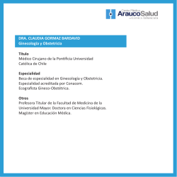 DRA. CLAUDIA GORMAZ BARDAVID Ginecolog&iacute;a y Obstetricia