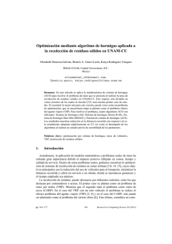 Optimizaci&oacute;n mediante algoritmo de hormigas aplicado a la