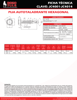 ficha t&eacute;cnica clave: jc4001-jc4014 pija autotaladrante hexagonal