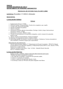Requisitos Ex&aacute;men para Paracaidista