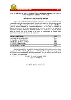 lista provisional del proceso de selecci&oacute;n del programa parados