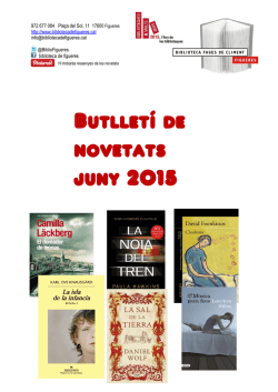 Butllet&iacute; de novetats juny 2015