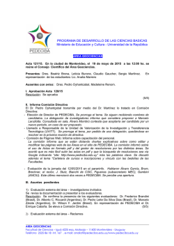 Martes 19 de Mayo (Consejo Cient&iacute;fico del &Aacute;rea)