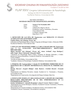 SOCIEDAD CHILENA DE PARASITOLOG&Iacute;A (SOCHIPA)