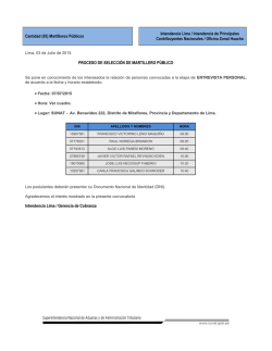 Relaci&oacute;n de personas convocadas a la etapa de entrevista personal