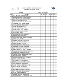 No. Nombre LMMJVLMMJV 1 AGUILAR HARO ALEHTSE AIRAM 2