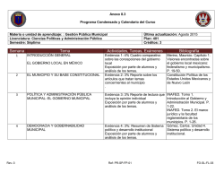 Gesti&oacute;n P&uacute;blica Municipal - Facultad de Ciencias Politicas y