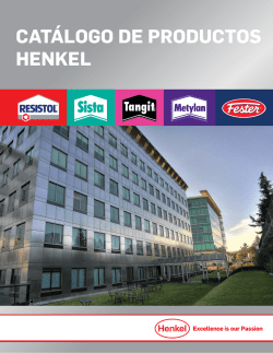 CAT&Aacute;LOGO DE PRODUCTOS HENKEL - Importaciones Toledo S.A.