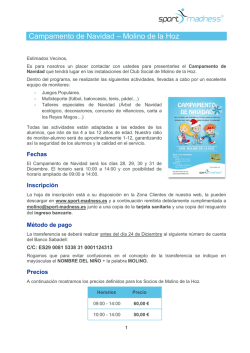 Hoja INFORMATIVA Campamento 2015- Molino[...]