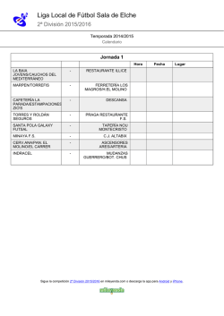 calendario segunda - Liga de F&uacute;tbol Sala de Elche