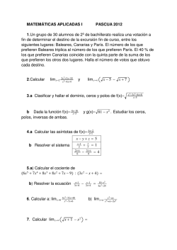 MATEM&Aacute;TICAS APLICADAS I PASCUA 2012 1.Un grupo de 30