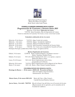 Programaci&oacute;n de Cuaresma y Semana Santa 2015
