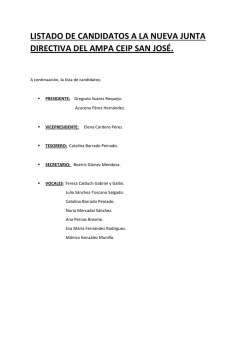 LISTADO DE CANDIDATOS A LA NUEVA JUNTA