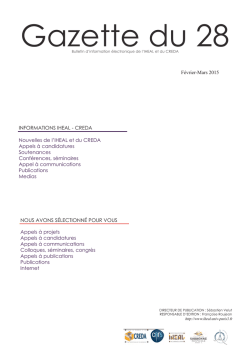 Nouvelles de l`IHEAL et du CREDA Appels &agrave; candidatures