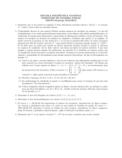 1. Demuestre que si una matriz no singu