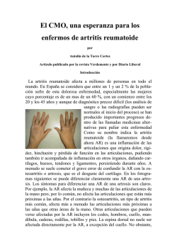 CMO esperanza para el artritis reumatoide