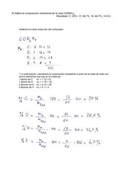 9) Hallen la composici&oacute;n centesimal de la urea CO(NH2)2