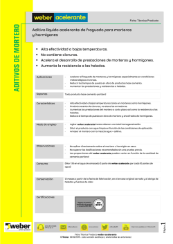 Ficha T&eacute;cnica weber acelerante