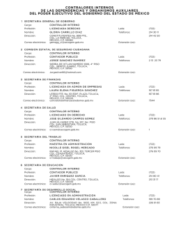 Directorio de Contralores Internos de la Secretar&iacute;a de la Contralor&iacute;a