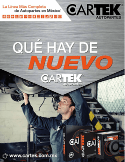 Novedades FRENOS CARTEK 2015