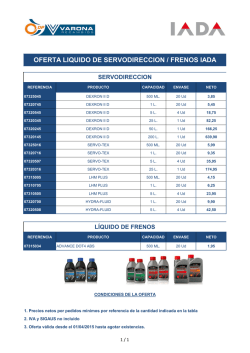 OFERTA LIQUIDO DE SERVODIRECCION / FRENOS IADA