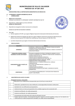 Convocatoria - Municipalidad de Villa El Salvador