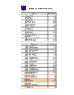 LISTA DE PRECIOS KIOSKO