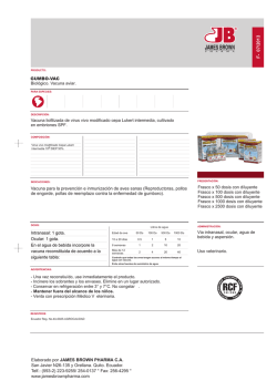 Vacuna para la prevenci&oacute;n e inmunizaci&oacute;n de aves sanas