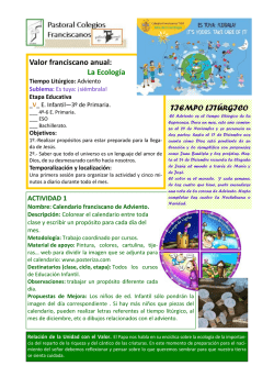 Valor franciscano anual: La Ecolog&iacute;a TIEMPO LIT&Uacute;RGICO