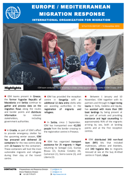 europe / mediterranean migration response
