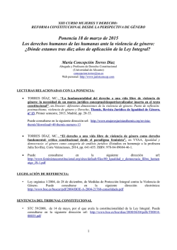 Ponencia 18 de marzo de 2015 Los derechos humanos de las