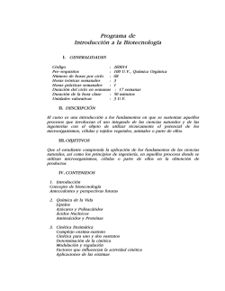 Programa de Introducci&oacute;n a la Biotecnolog&iacute;a